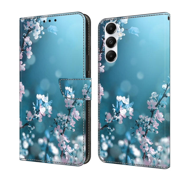 For Samsung Galaxy A05s Crystal 3D Shockproof Protective Leather Phone Case in black, showcasing its sleek design and card slot feature.